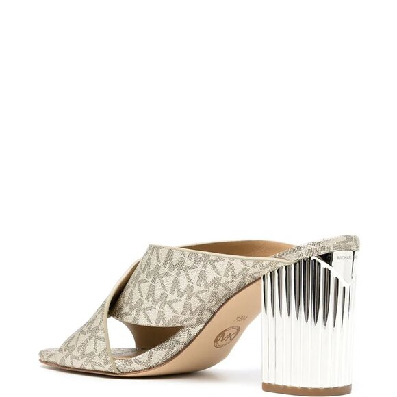 New authentic Michael Kors gold mules high heel shoes - Picture 2 of 5